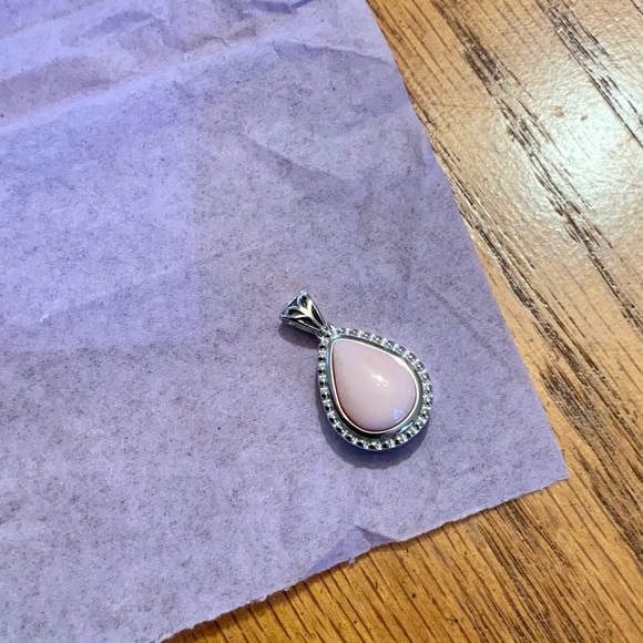 NIB Sterling Silver JTV Pink Peruvian Opal Decorative Pendant - Picture 3 of 12